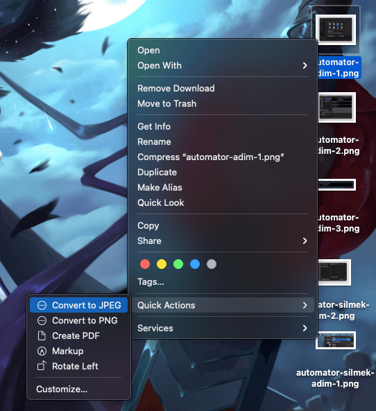 Automator Adım 4